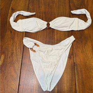 Dippin Daisy- White Bikini with Ring Accents
